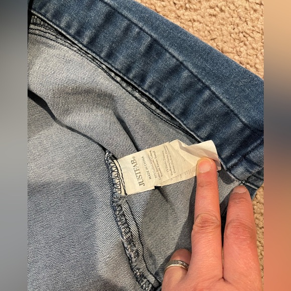 Women's (Youth) JUSTFAB denim button up slim-fitting dress - Picture 5 of 11